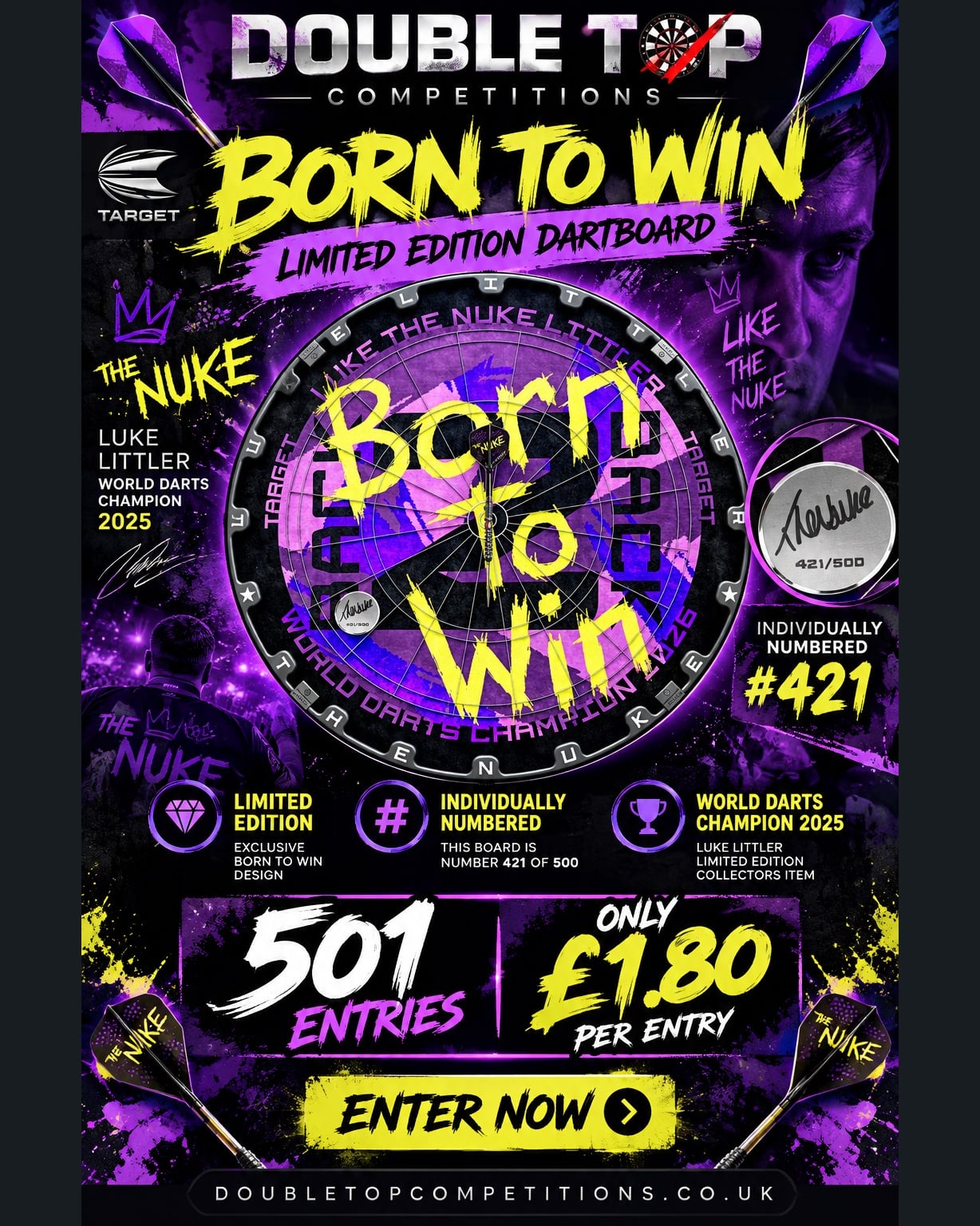 Born To Win Limited Edition Dartboard
