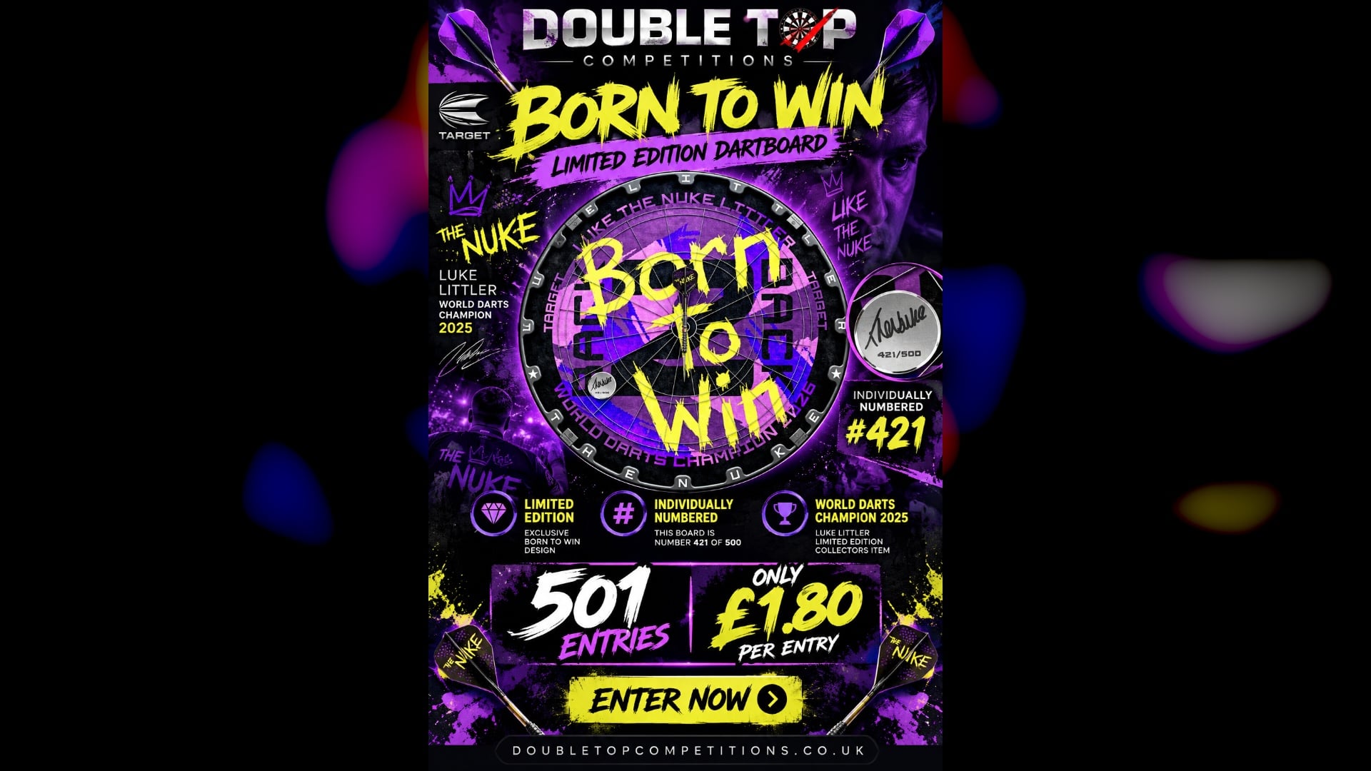Born To Win Limited Edition Dartboard